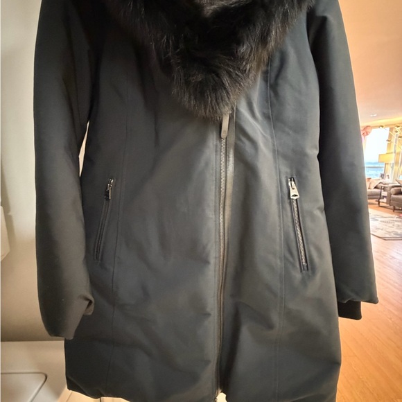 Mackage Black Puffer Jacket with Fur Trim - Picture 2 of 7